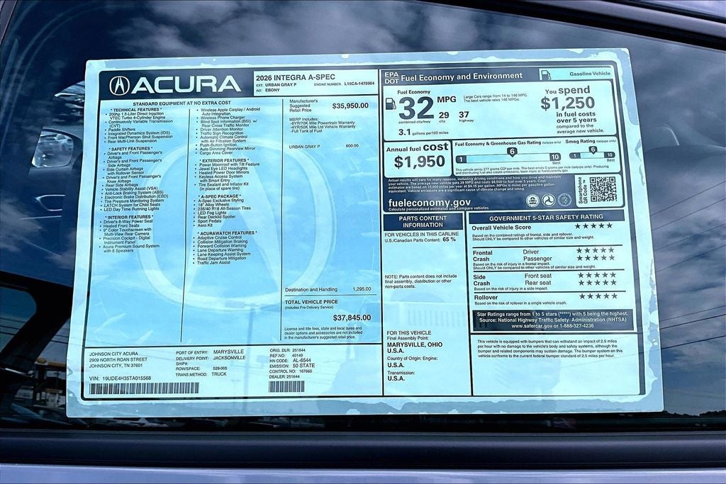 2026 Acura Integra A-Spec Package