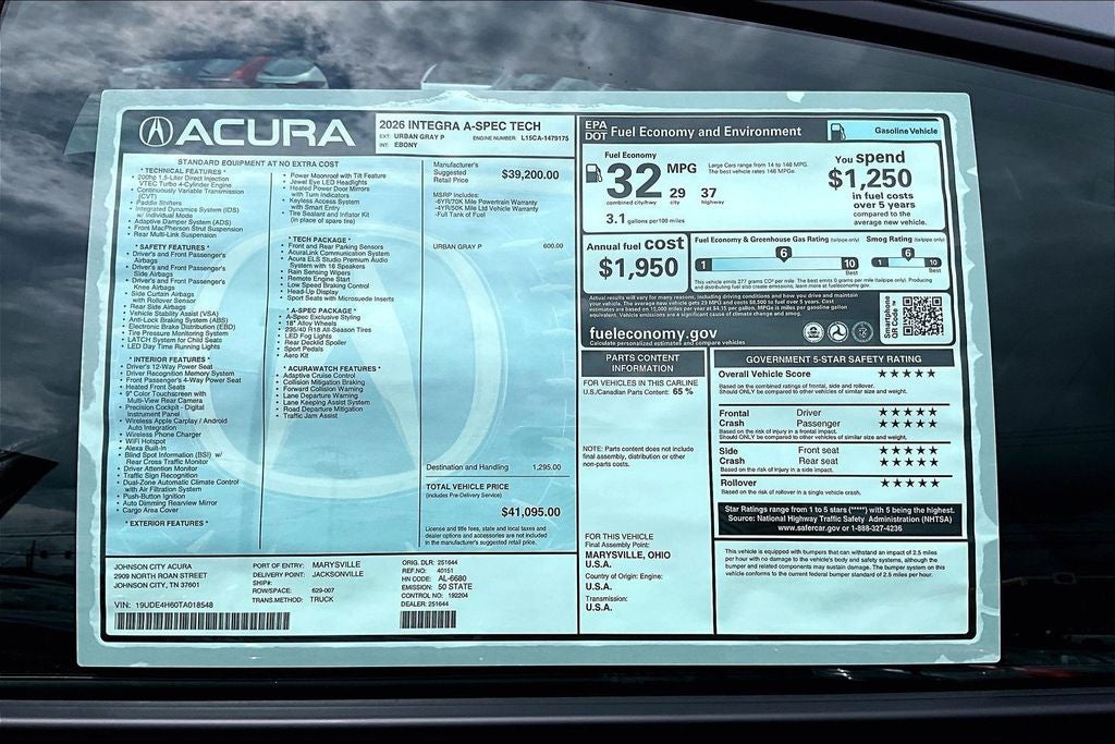 2026 Acura Integra A-Spec Tech Package
