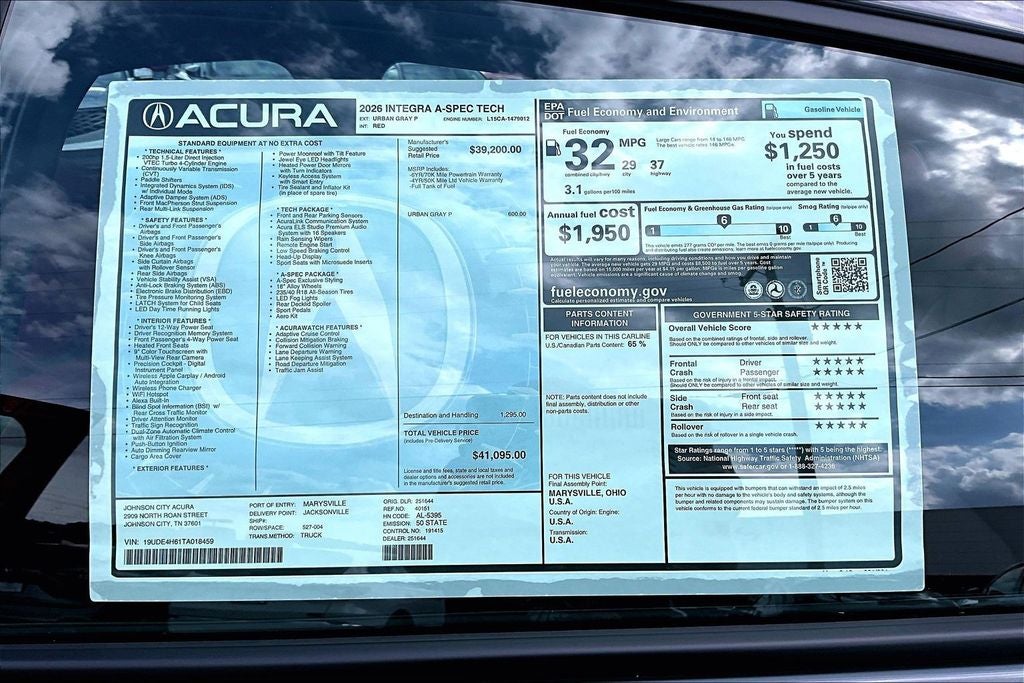 2026 Acura Integra A-Spec Tech Package