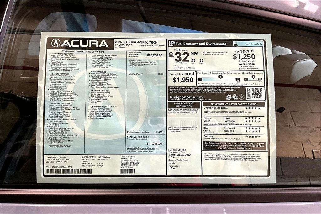 2026 Acura Integra A-Spec Tech Package