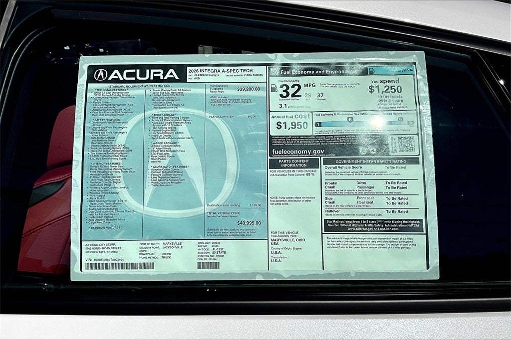 2026 Acura Integra A-Spec Tech Package