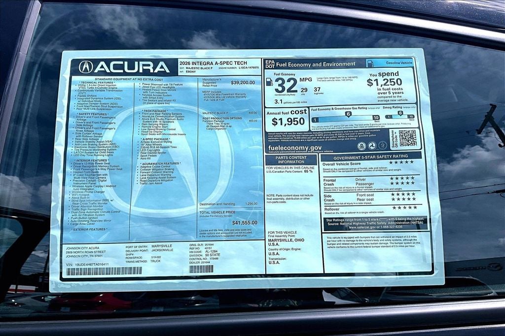 2026 Acura Integra A-Spec Tech Package