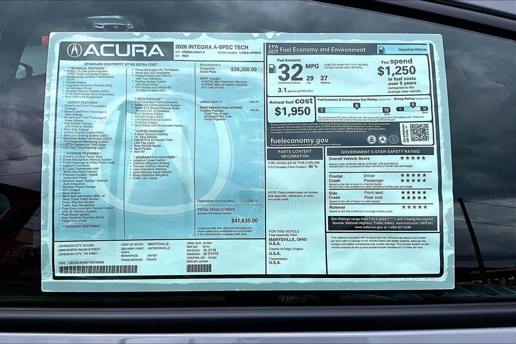 2026 Acura Integra A-Spec Tech Package