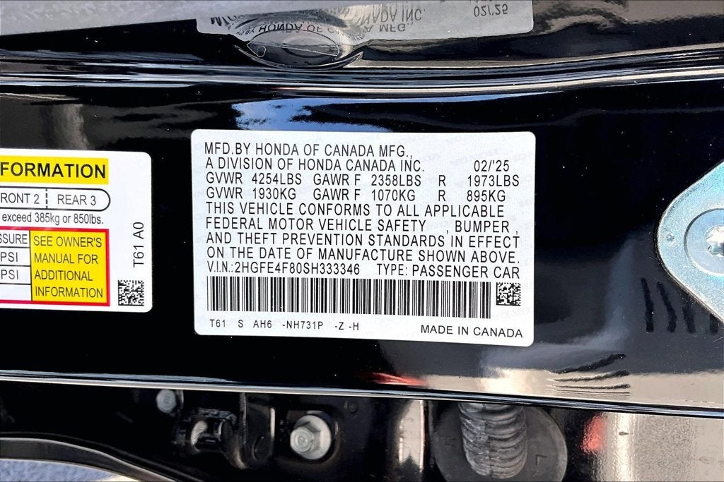 2025 Honda Civic Hybrid Sport