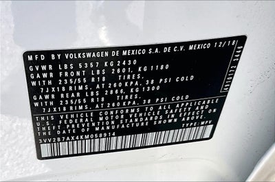 2019 Volkswagen Tiguan 2.0T SEL 4Motion