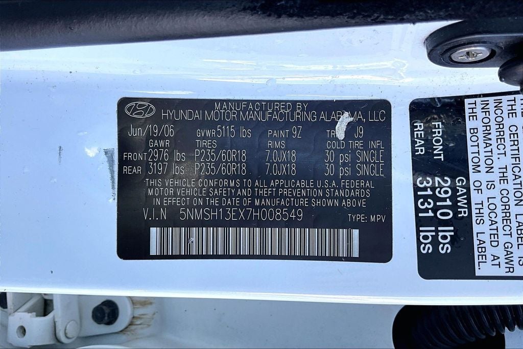 2007 Hyundai Santa Fe Base