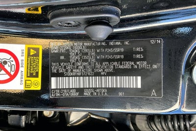 2015 Toyota Highlander Limited Platinum V6