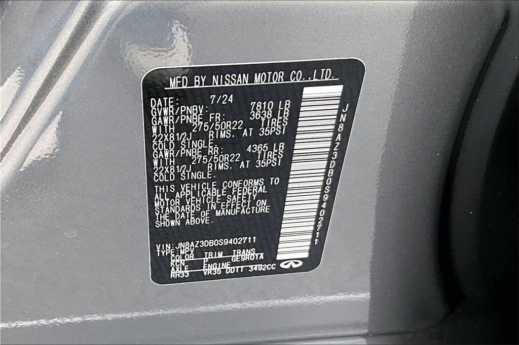 2025 INFINITI QX80 SENSORY